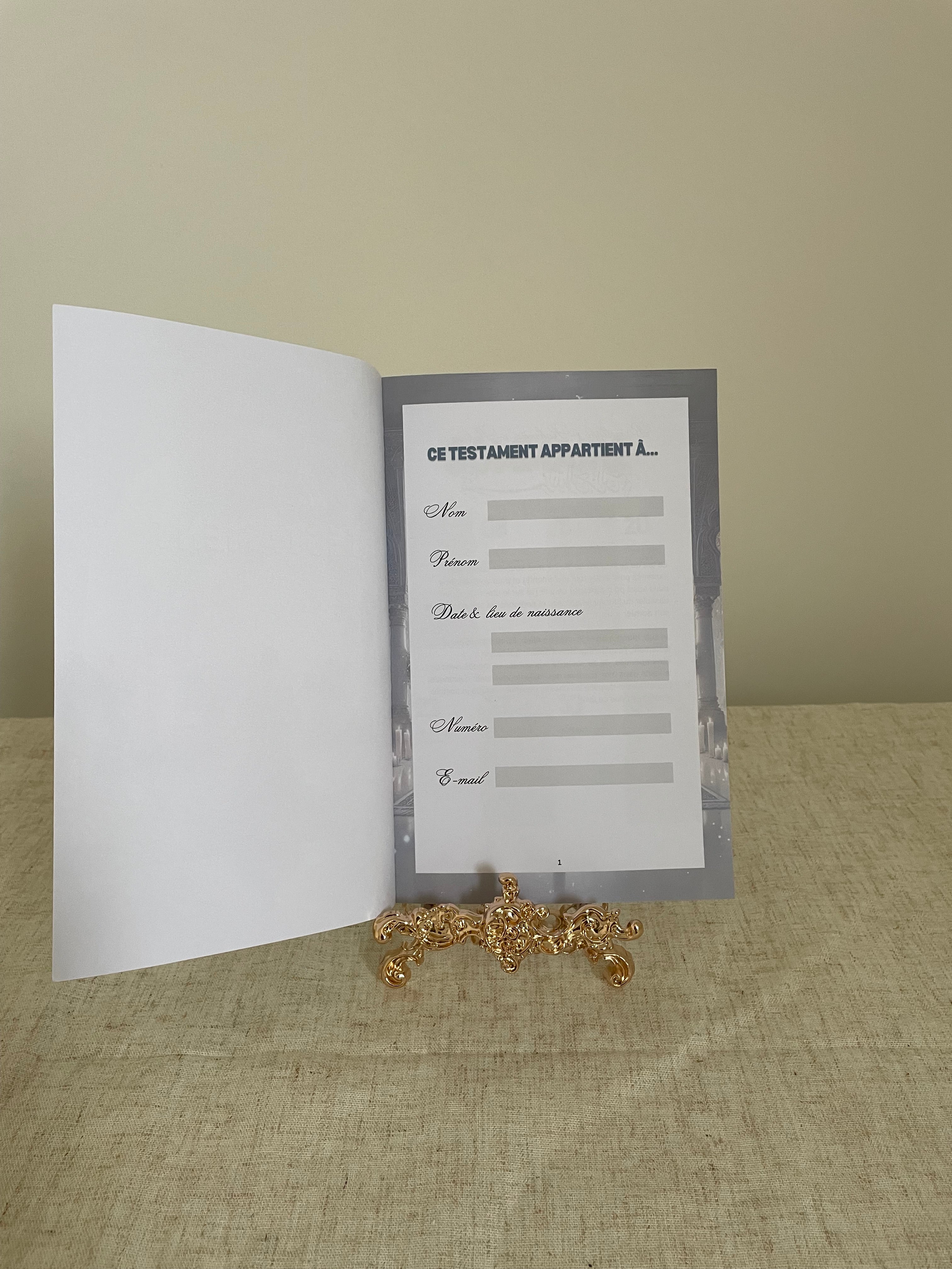 Livre testament pour homme